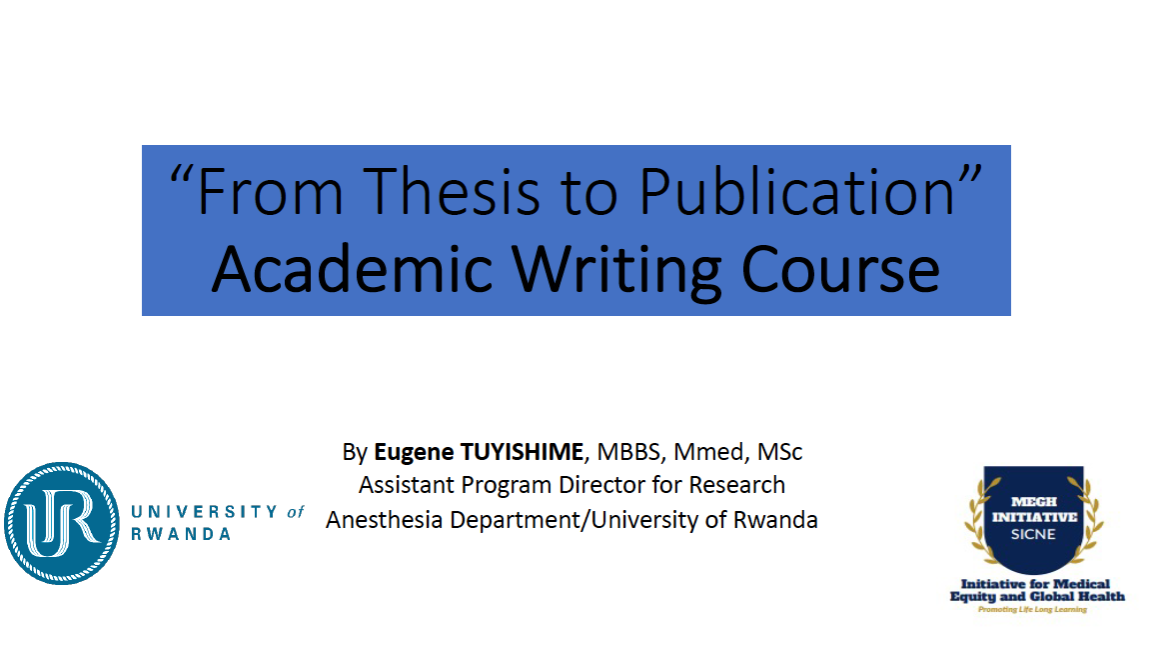 Academic Writing Course for Healthcare Providers