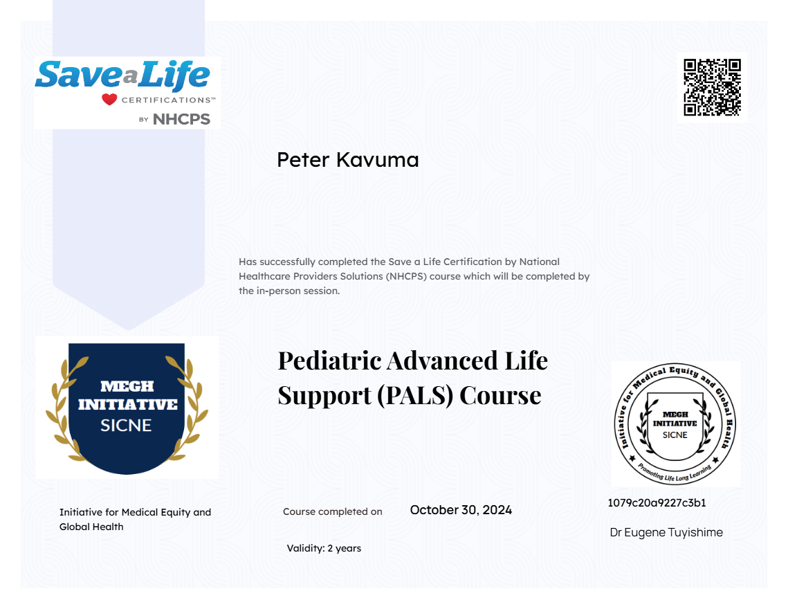Pediatric Advanced Life Support (PALS) Course